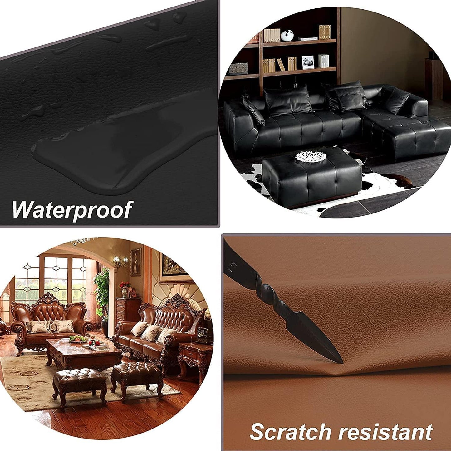 Self-Adhesive Leather Repair Sheet ( Black )